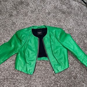 Bebe Crop Leather Jacket
